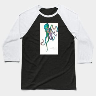 Blue/Green Octopus Baseball T-Shirt